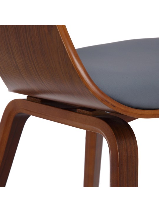 Set van 2 stoelen Kingston kunstleer, walnoot/grijs