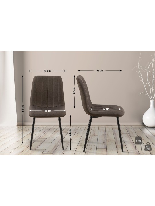 Stoel Dijon stof, bruin