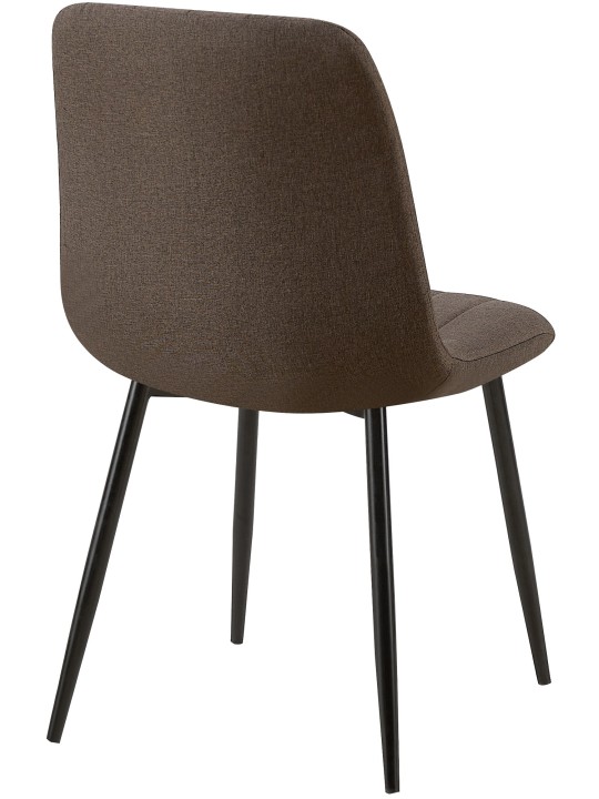 Set van 4 stoelen Dijon stof, bruin