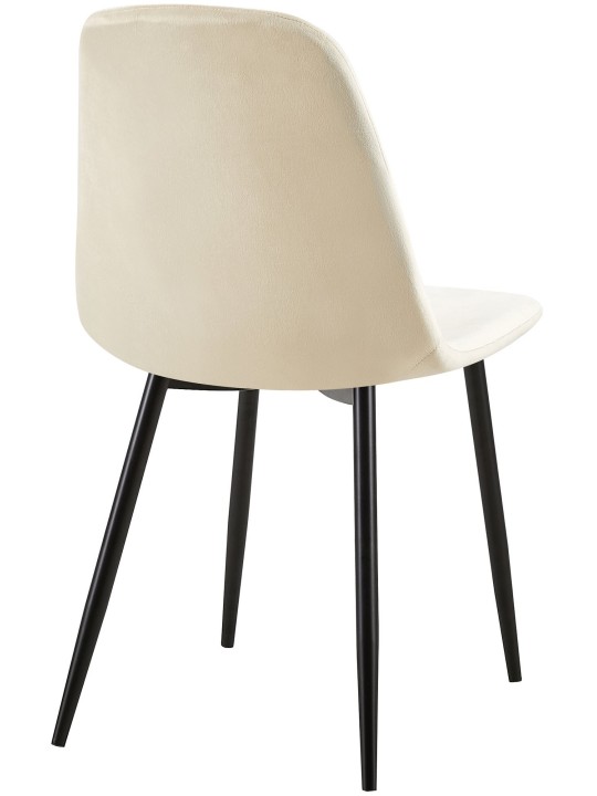 Set van 4 stoelen Giverny fluweel, crème