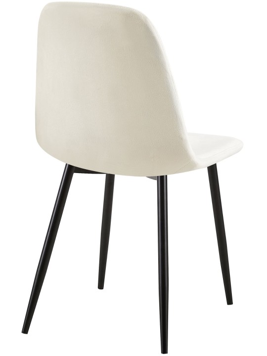 Set van 4 stoelen Giverny fluweel, crèmewit