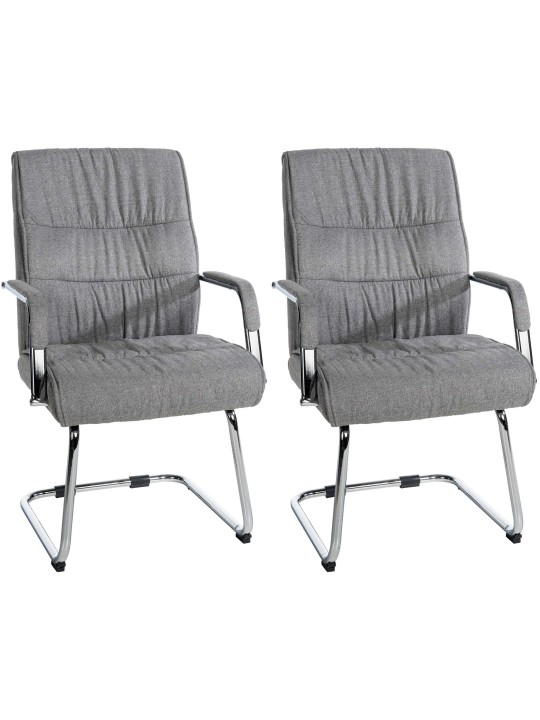 Set van 2 bezoekersstoelen Sievert stof, lichtgrijs