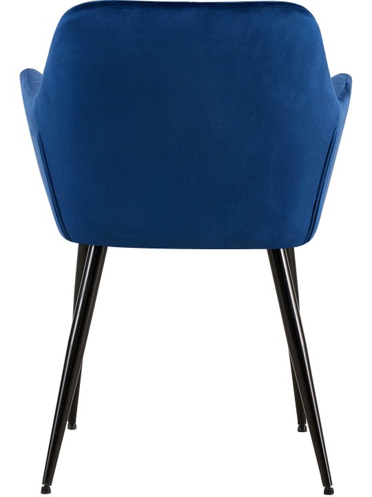 Set van 2 eetkamerstoelen Emia fluweel, blauw