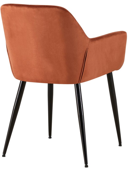 Set van 2 eetkamerstoelen Emia fluweel, bruin