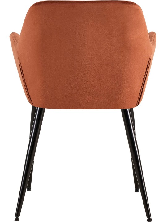 Set van 2 eetkamerstoelen Emia fluweel, bruin