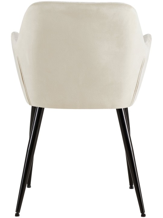 Set van 2 eetkamerstoelen Emia fluweel, crème