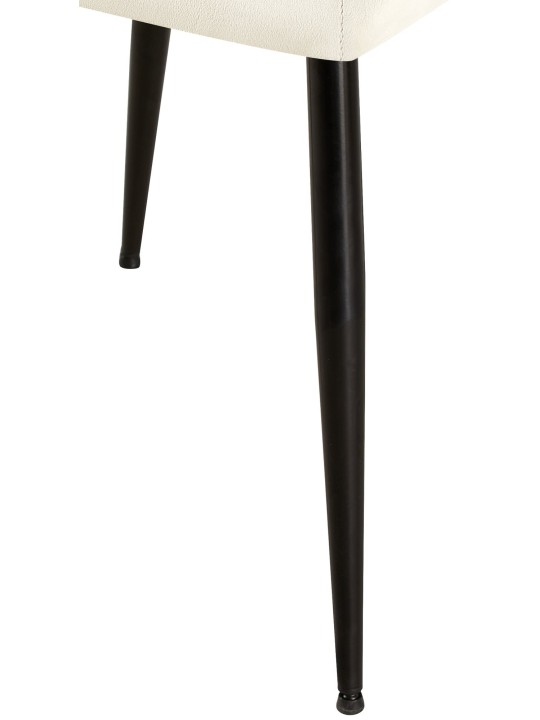 Set van 2 eetkamerstoelen Emia fluweel, crème