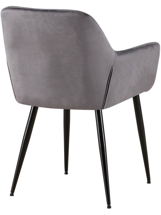 Set van 2 eetkamerstoelen Emia fluweel, grijs