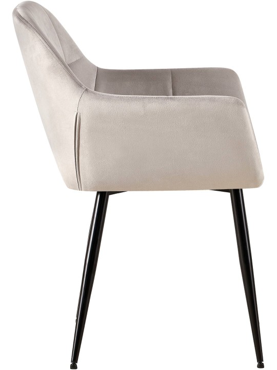 Set van 2 eetkamerstoelen Emia fluweel, lichtgrijs