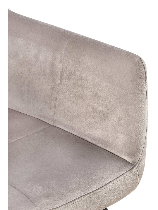 Set van 2 eetkamerstoelen Emia fluweel, lichtgrijs