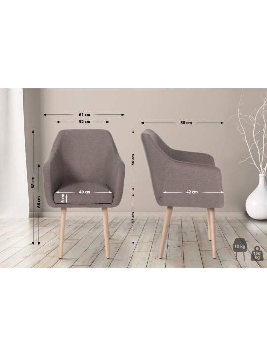 Bezoekersstoel Utrecht stof naturel, taupe