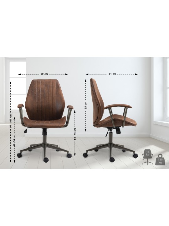 Bureaustoel Nampa, cognac