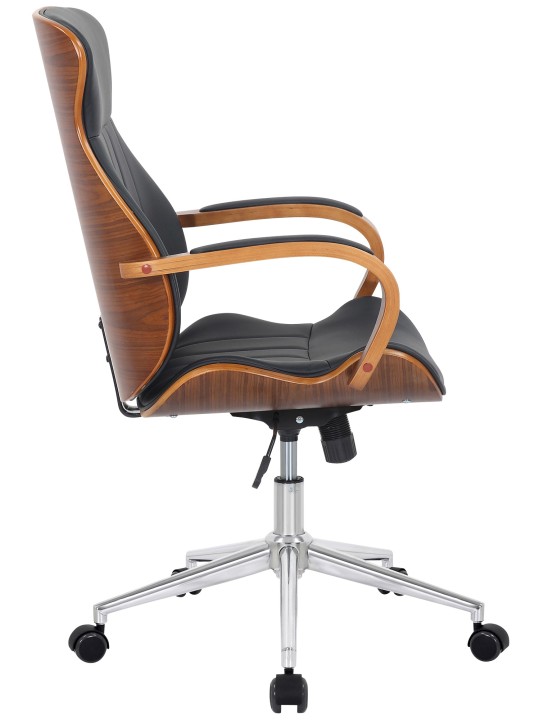 Bureaustoel Melilla kunstleer, walnoot/zwart