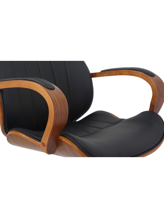 Bureaustoel Melilla kunstleer, walnoot/zwart