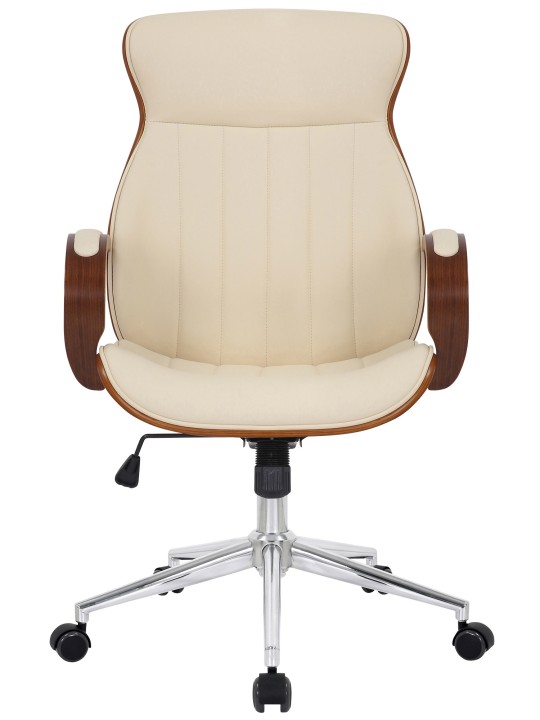 Bureaustoel Melilla kunstleer, walnoot/crème