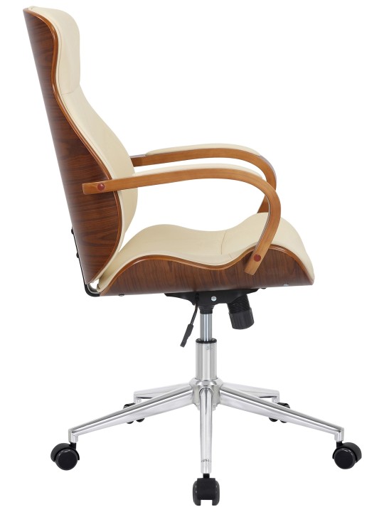 Bureaustoel Melilla kunstleer, walnoot/crème