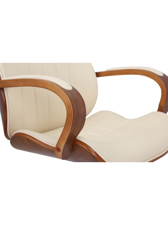 Bureaustoel Melilla kunstleer, walnoot/crème