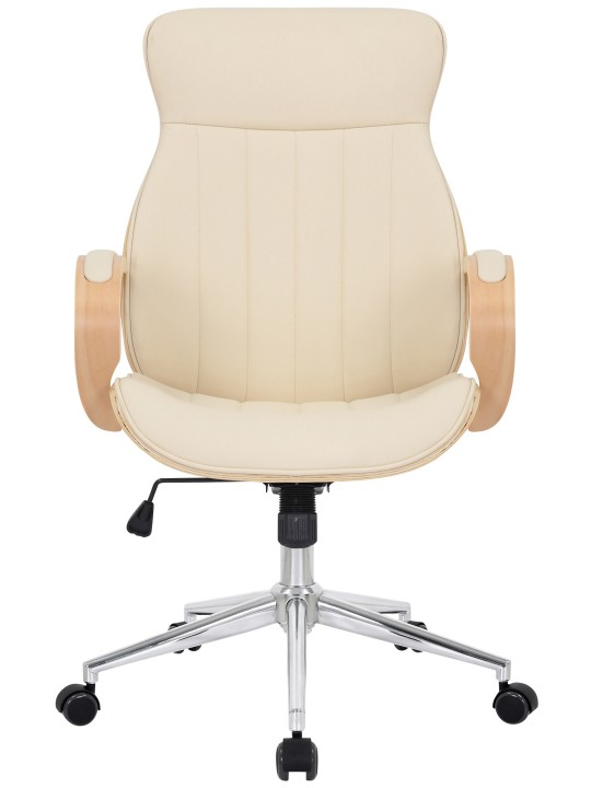 Bureaustoel Melilla kunstleer, naturel/crème