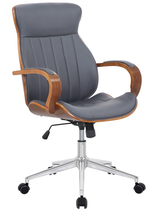 Bureaustoel Melilla kunstleer, walnoot/grijs