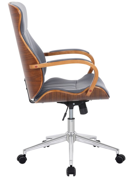 Bureaustoel Melilla kunstleer, walnoot/grijs