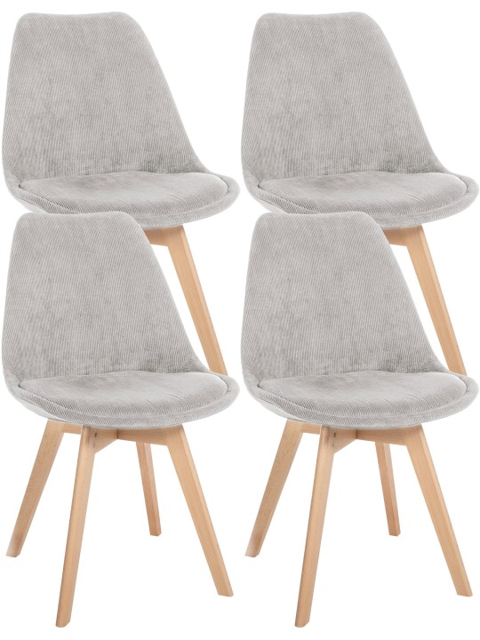 Set van 4 stoelen Linares Cord, beige