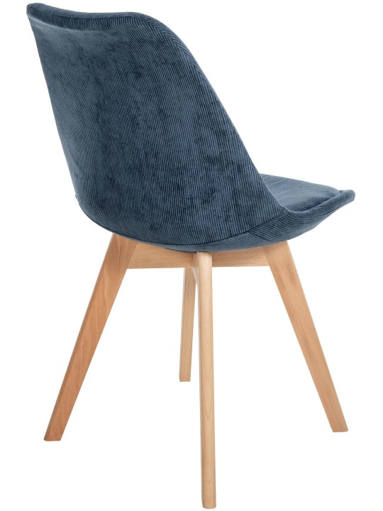 Set van 4 stoelen Linares Cord, donkerblauw