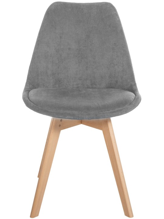 Set van 4 stoelen Linares Cord, grijs