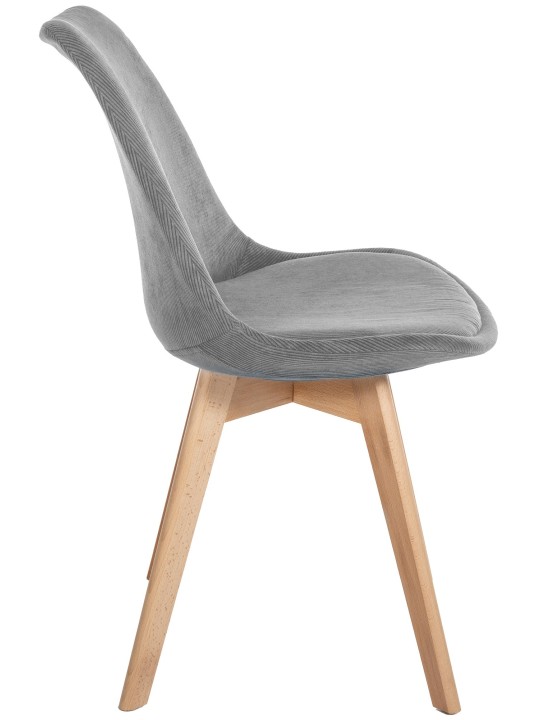 Set van 4 stoelen Linares Cord, grijs