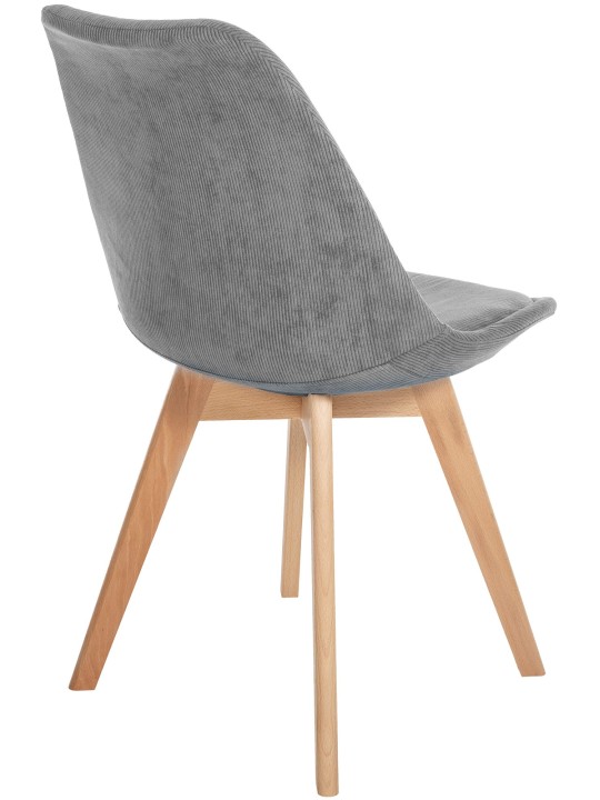 Set van 4 stoelen Linares Cord, grijs