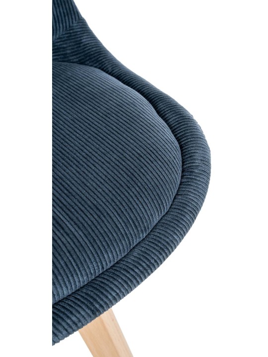 Set van 4 stoelen Linares Cord, donkerblauw