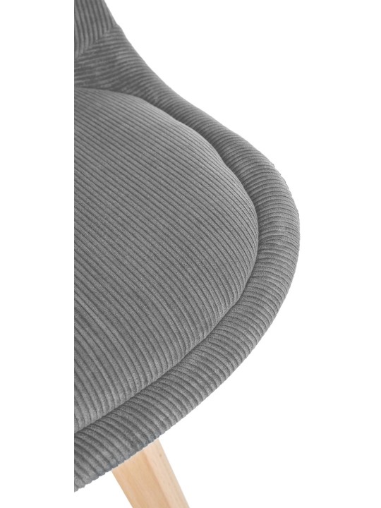 Set van 4 stoelen Linares Cord, grijs