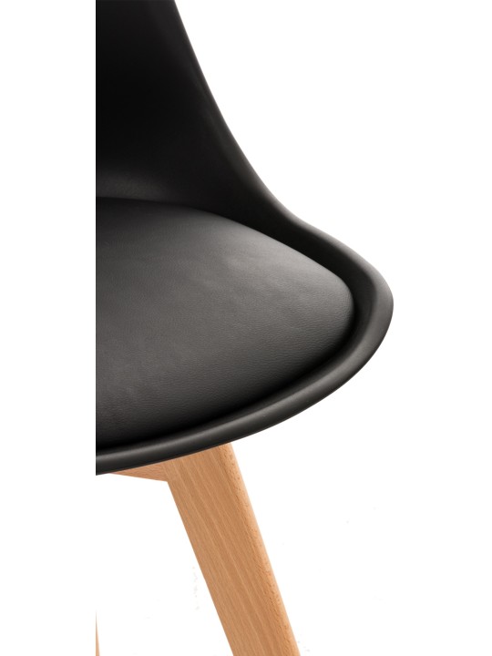 Set van 4 stoelen Linares, zwart