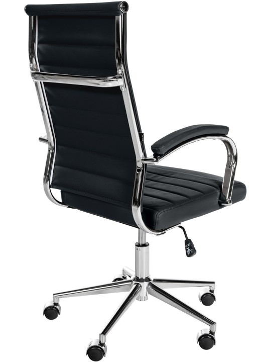 Bureaustoel Mollis echt leer, zwart