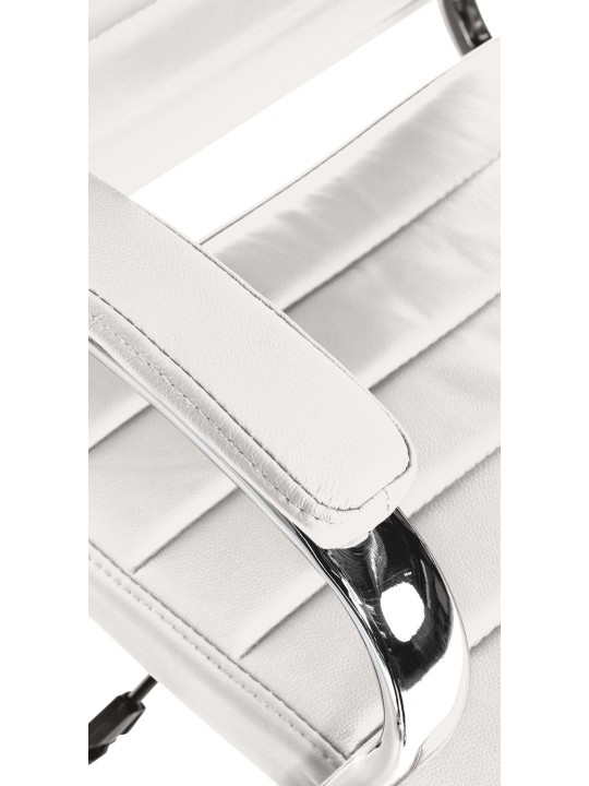 Bureaustoel Mollis echt leer, wit