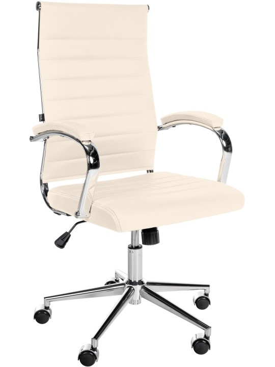 Bureaustoel Mollis echt leer, crème