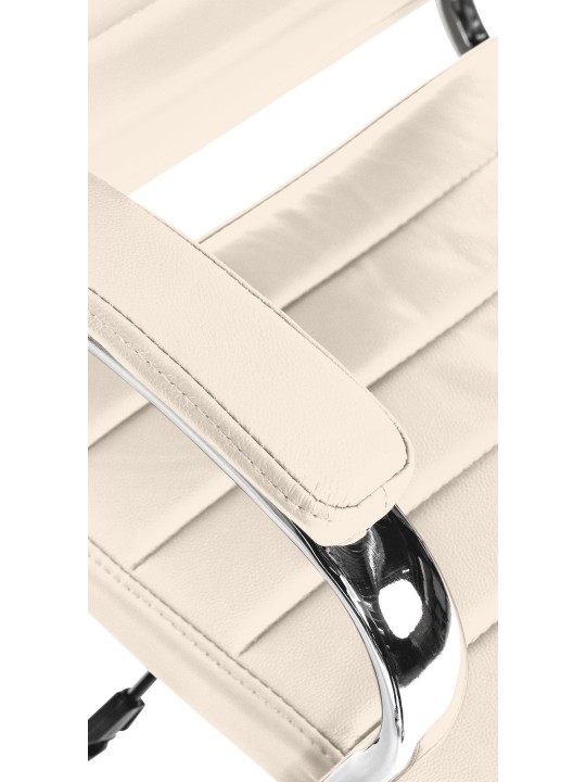 Bureaustoel Mollis echt leer, crème