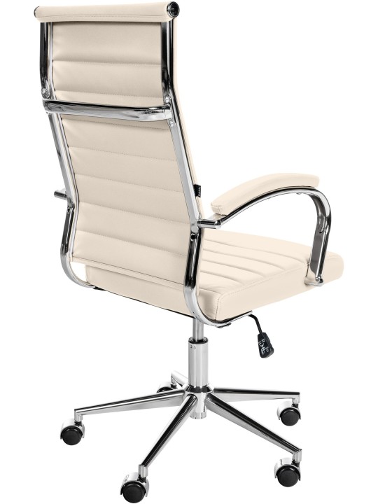 Bureaustoel Mollis echt leer, crème