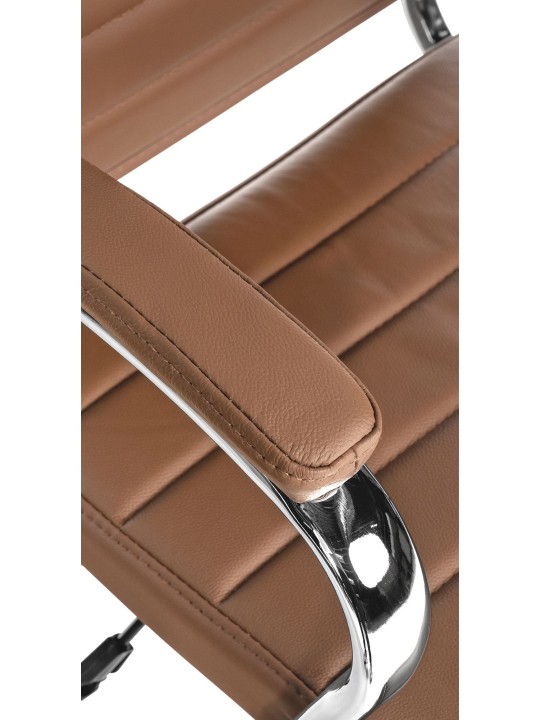 Bureaustoel Mollis echt leer, lichtbruin