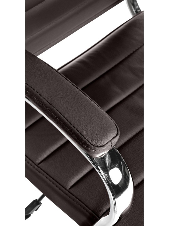 Bureaustoel Mollis echt leer, koffie