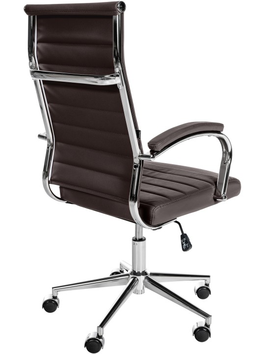 Bureaustoel Mollis echt leer, koffie