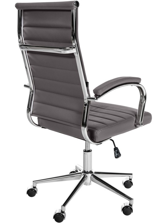 Bureaustoel Mollis echt leer, grijs