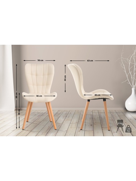 Stoel Elda PU naturel, crème