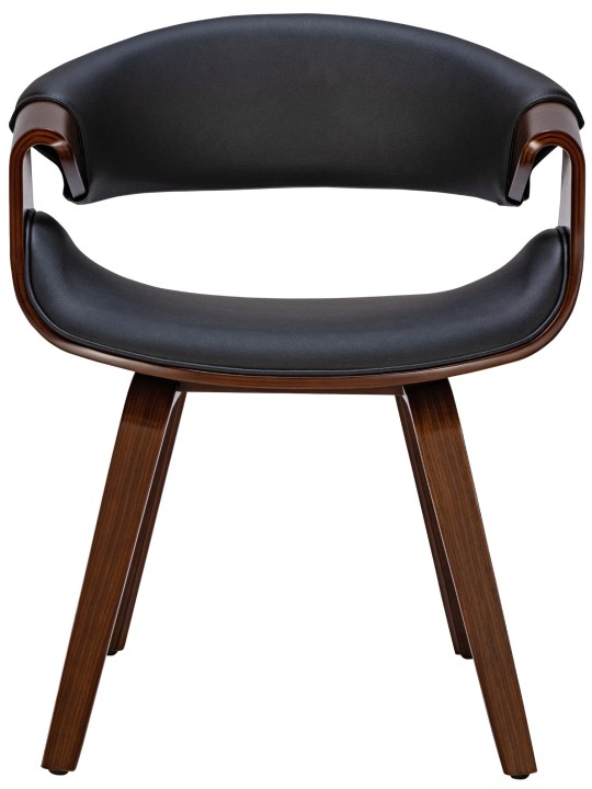 Set van 2 eetkamerstoelen Foley kunstleer, walnoot/zwart