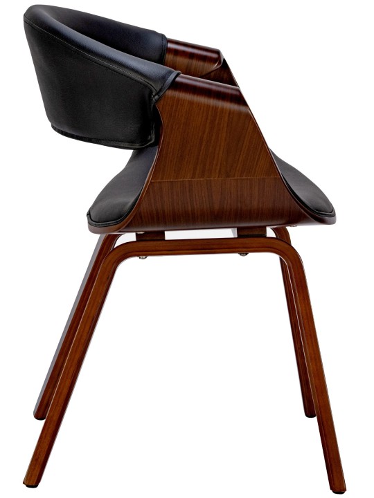 Set van 2 eetkamerstoelen Foley kunstleer, walnoot/zwart