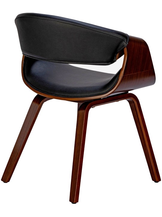 Set van 2 eetkamerstoelen Foley kunstleer, walnoot/zwart