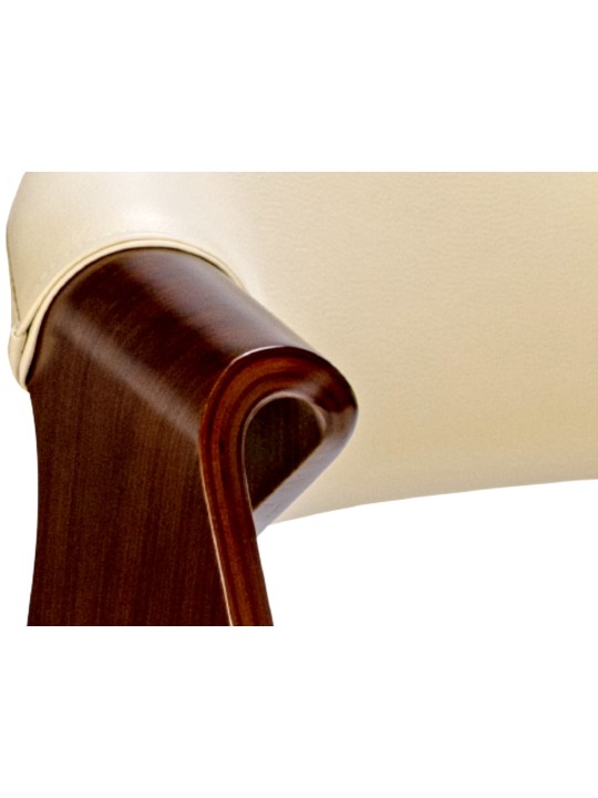 Set van 2 eetkamerstoelen Foley kunstleer, walnoot/crème