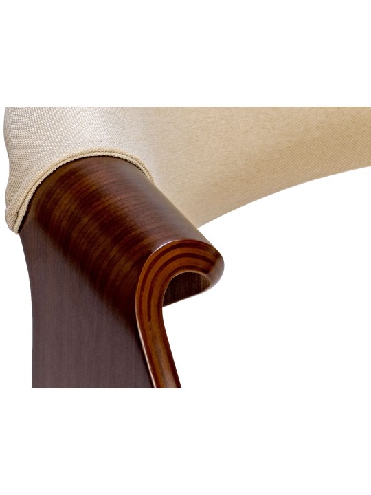 Set van 2 eetkamerstoelen Foley stof, walnoot/crème