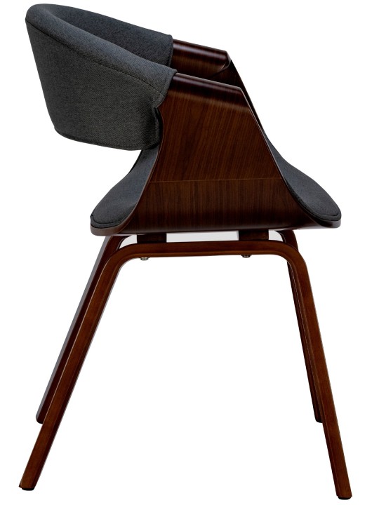 Set van 2 eetkamerstoelen Foley stof, walnoot/zwart