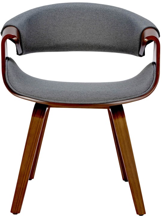 Set van 2 eetkamerstoelen Foley stof, walnoot/grijs