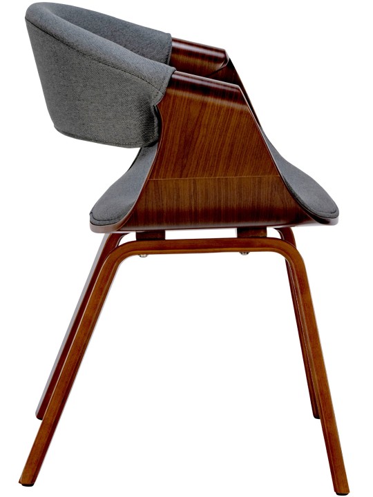 Set van 2 eetkamerstoelen Foley stof, walnoot/grijs